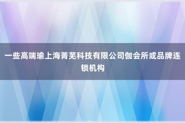 一些高端瑜上海菁芜科技有限公司伽会所或品牌连锁机构